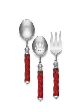 Lenox Holiday Red Jewel Spiral 3-Piece Serving Set New #878975